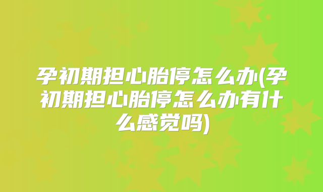 孕初期担心胎停怎么办(孕初期担心胎停怎么办有什么感觉吗)