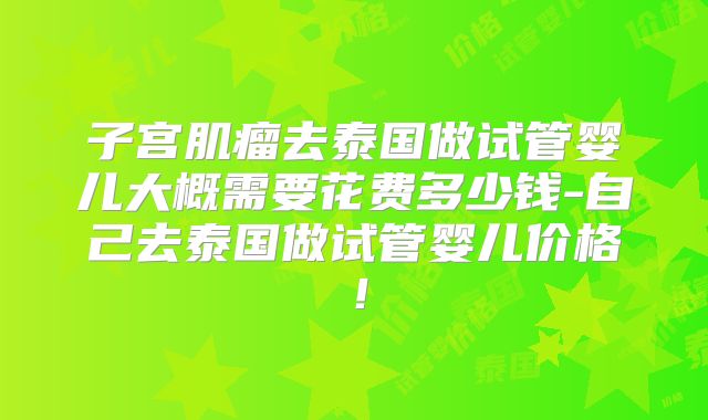 子宫肌瘤去泰国做试管婴儿大概需要花费多少钱-自己去泰国做试管婴儿价格！