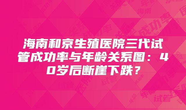 海南和京生殖医院三代试管成功率与年龄关系图：40岁后断崖下跌？
