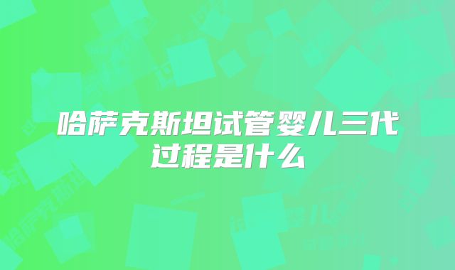 哈萨克斯坦试管婴儿三代过程是什么