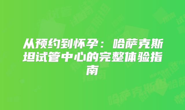 从预约到怀孕:哈萨克斯坦试管中心的完整体验指南