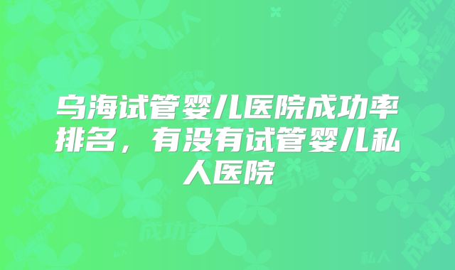 乌海试管婴儿医院成功率排名，有没有试管婴儿私人医院