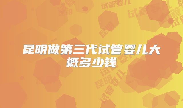 昆明做第三代试管婴儿大概多少钱