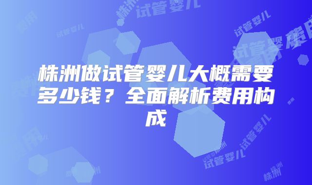 株洲做试管婴儿大概需要多少钱?全面解析费用构成