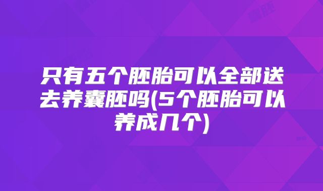 只有五个胚胎可以全部送去养囊胚吗(5个胚胎可以养成几个)