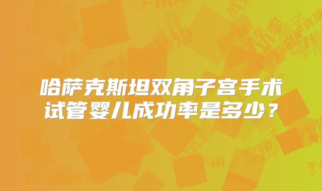 哈萨克斯坦双角子宫手术试管婴儿成功率是多少？