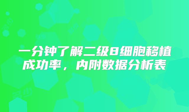 一分钟了解二级8细胞移植成功率,内附数据分析表