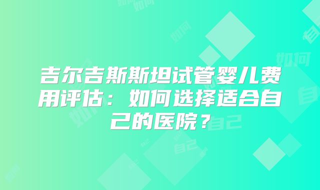 吉尔吉斯斯坦试管婴儿费用评估：如何选择适合自己的医院？