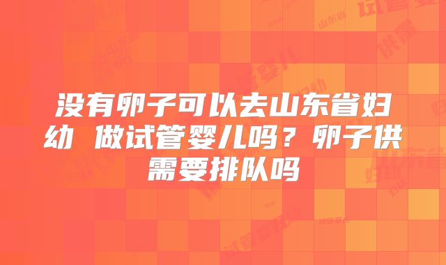 没有卵子可以去山东省妇幼 做试管婴儿吗？卵子供需要排队吗