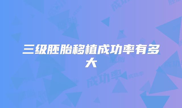 三级胚胎移植成功率有多大