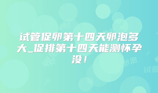 试管促卵第十四天卵泡多大_促排第十四天能测怀孕没！