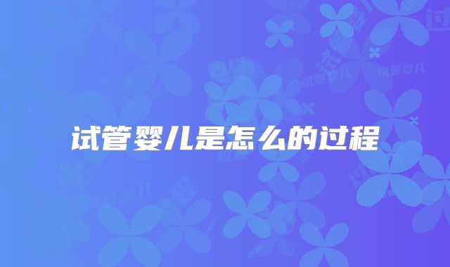 试管婴儿是怎么的过程