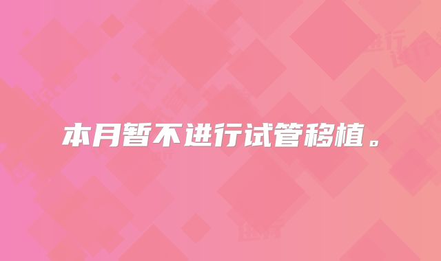 本月暂不进行试管移植。