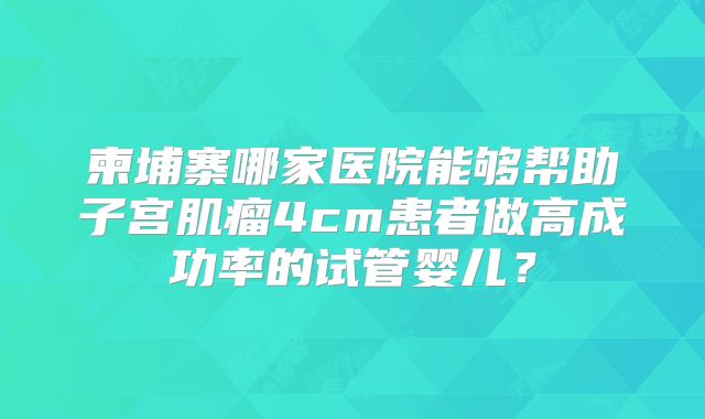 柬埔寨哪家医院能够帮助子宫肌瘤4cm患者做高成功率的试管婴儿？