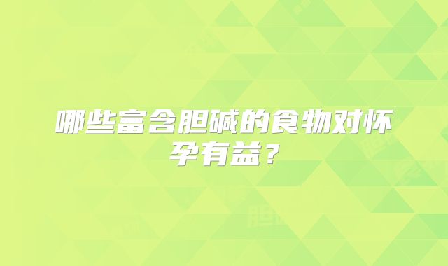 哪些富含胆碱的食物对怀孕有益？