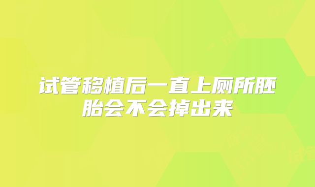试管移植后一直上厕所胚胎会不会掉出来