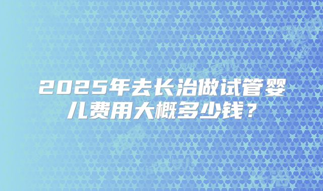 2025年去长治做试管婴儿费用大概多少钱？