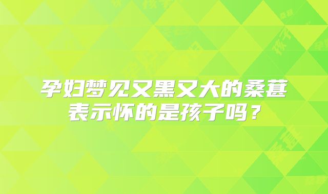 孕妇梦见又黑又大的桑葚表示怀的是孩子吗?