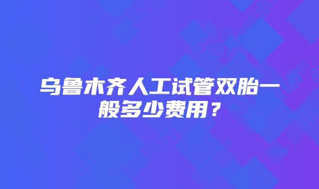 乌鲁木齐人工试管双胎一般多少费用?