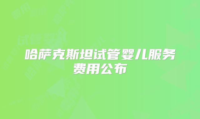 哈萨克斯坦试管婴儿服务费用公布