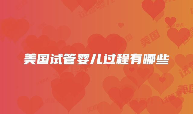 美国试管婴儿过程有哪些