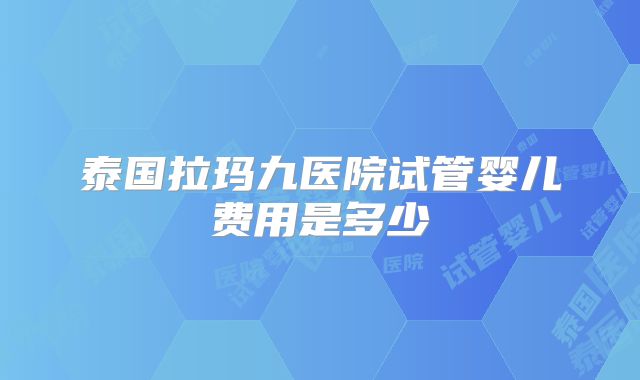 泰国拉玛九医院试管婴儿费用是多少