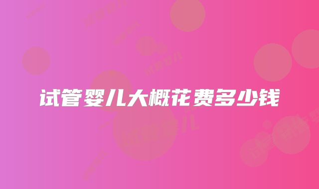 试管婴儿大概花费多少钱