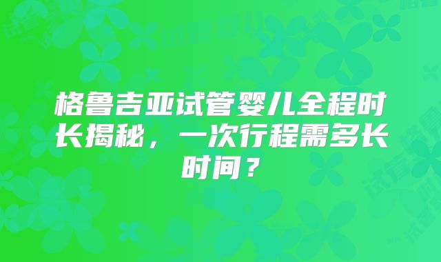 格鲁吉亚试管婴儿全程时长揭秘,一次行程需多长时间?