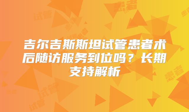 吉尔吉斯斯坦试管患者术后随访服务到位吗？长期支持解析