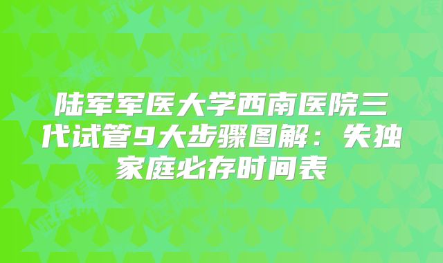 陆军军医大学西南医院三代试管9大步骤图解：失独家庭必存时间表
