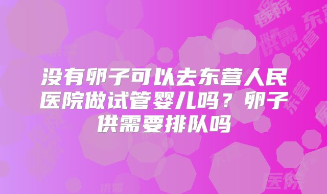没有卵子可以去东营人民医院做试管婴儿吗？卵子供需要排队吗