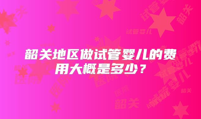 韶关地区做试管婴儿的费用大概是多少？