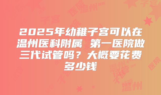 2025年幼稚子宫可以在温州医科附属 第一医院做三代试管吗?大概要花费多少钱