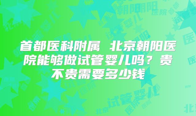 首都医科附属 北京朝阳医院能够做试管婴儿吗?贵不贵需要多少钱