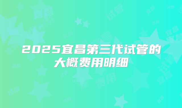 2025宜昌第三代试管的大概费用明细