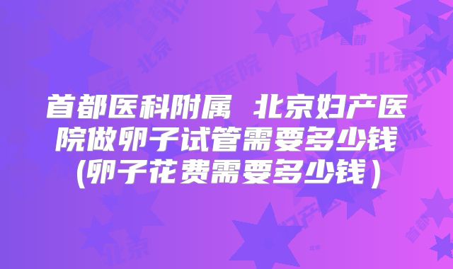 首都医科附属 北京妇产医院做卵子试管需要多少钱(卵子花费需要多少钱）