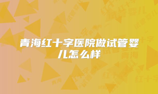 青海红十字医院做试管婴儿怎么样