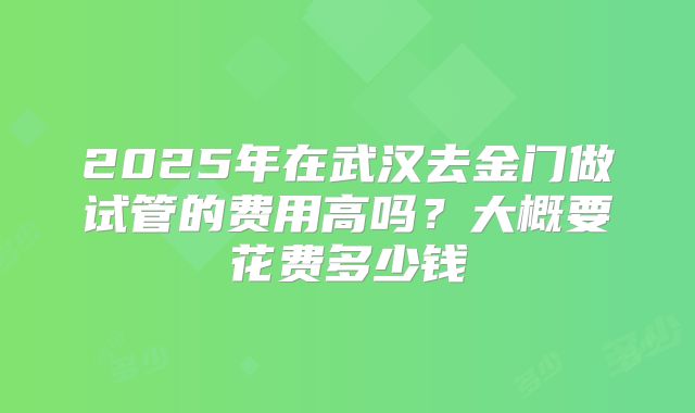 2025年在武汉去金门做试管的费用高吗?大概要花费多少钱