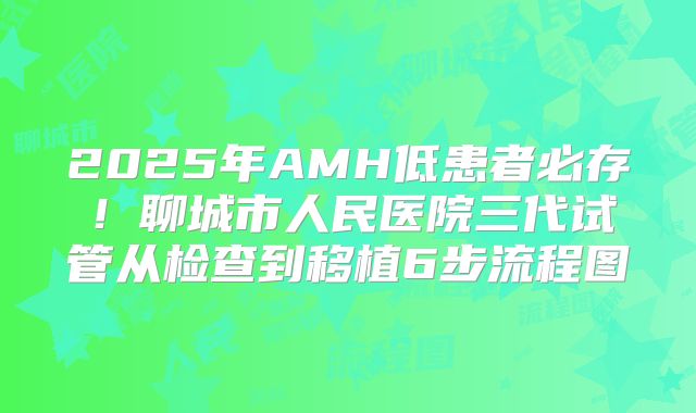 2025年AMH低患者必存!聊城市人民医院三代试管从检查到移植6步流程图