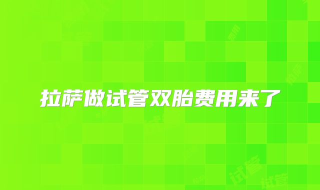 拉萨做试管双胎费用来了