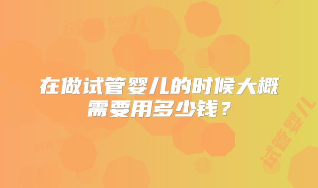 在做试管婴儿的时候大概需要用多少钱？