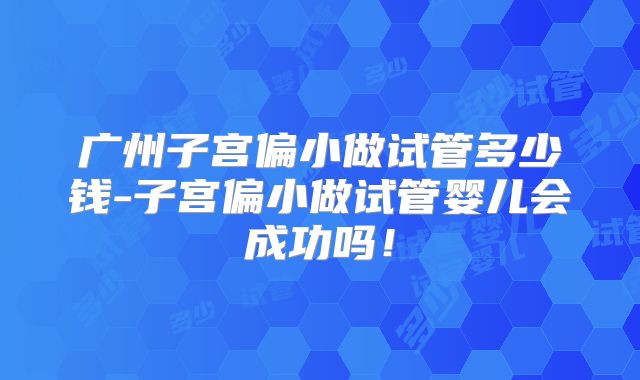 广州子宫偏小做试管多少钱-子宫偏小做试管婴儿会成功吗！