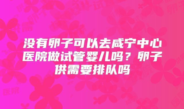 没有卵子可以去咸宁中心医院做试管婴儿吗?卵子供需要排队吗