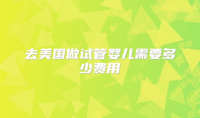 去美国做试管婴儿需要多少费用