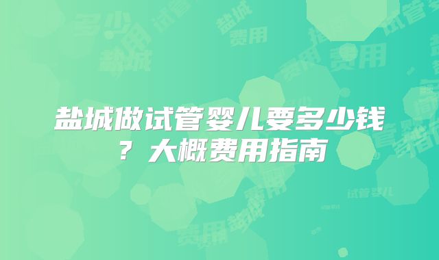 盐城做试管婴儿要多少钱?大概费用指南