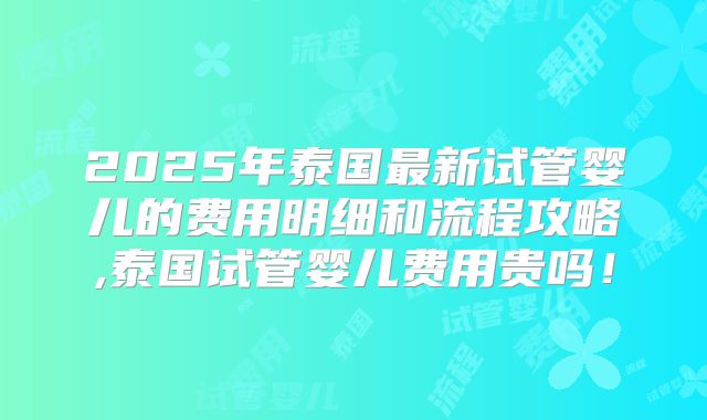 2025年泰国最新试管婴儿的费用明细和流程攻略,泰国试管婴儿费用贵吗！