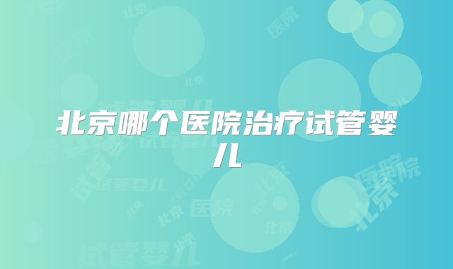 北京哪个医院治疗试管婴儿