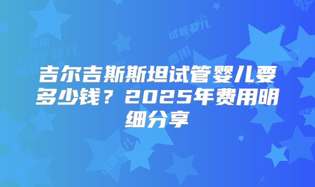 吉尔吉斯斯坦试管婴儿要多少钱?2025年费用明细分享