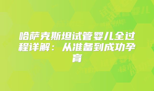 哈萨克斯坦试管婴儿全过程详解：从准备到成功孕育