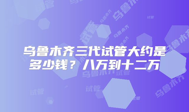 乌鲁木齐三代试管大约是多少钱?八万到十二万